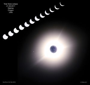 RAW image of total Solar eclipse, Madras, Oregon,USA