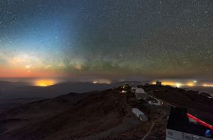 Conjuction of Venus and Jupiter with zodiacal light at ESO's observatory La Silla, Chile